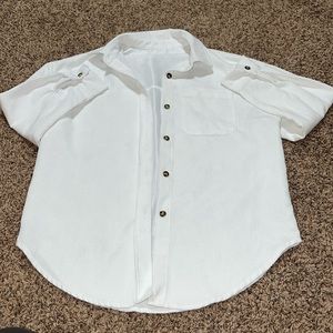 Women’s White corduroy button up size large